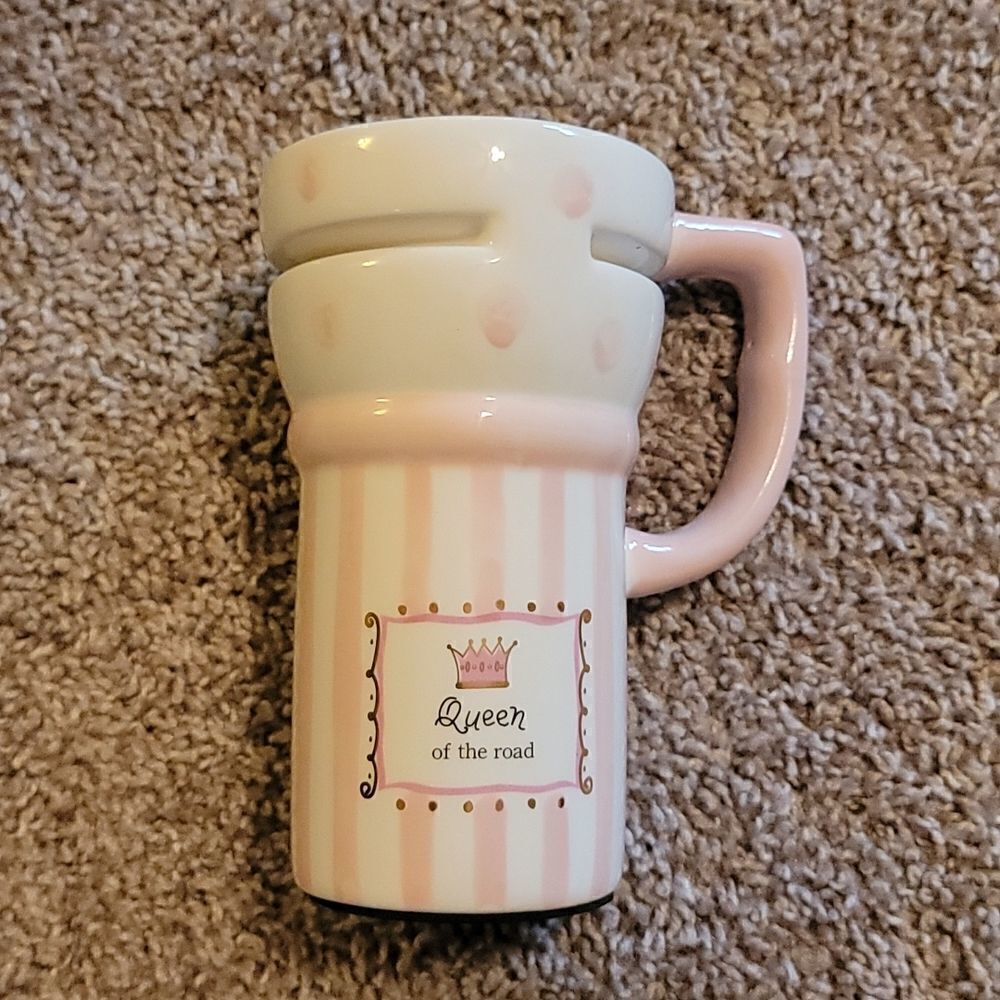 Queen of the Road Ceramic Travel Coffee Mug With Lid